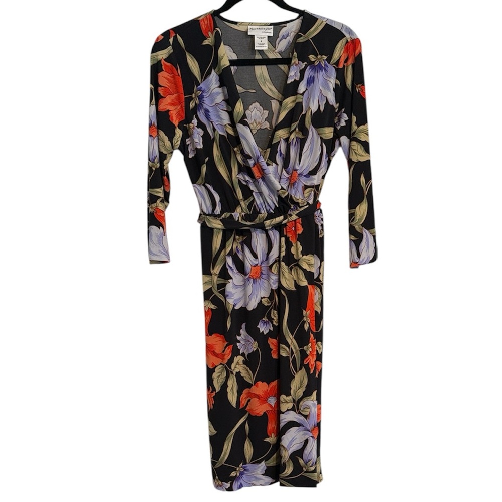 NorthStyle Floral Print Faux Wrap Belted Dress